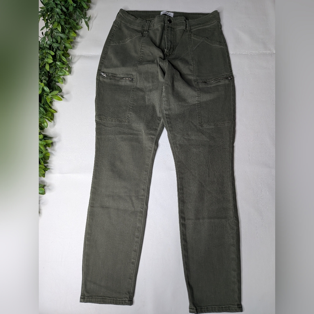 Pistola Green Skinny Jeans Moto Zip Size 29